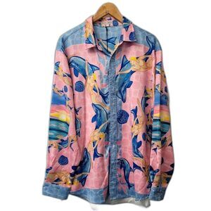 Rare Discontinued Patrick Church Long Sleeve Merman Pink Gay Pride Mens Sz. L